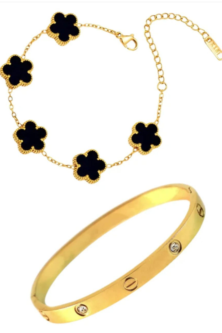 2 waterproof stainless steel bracelets